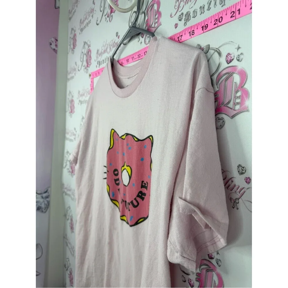 Odd Future tshirt top Light Pink Donut Cat Graphic Tee